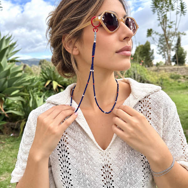 Cadena Holder Gafas Azul