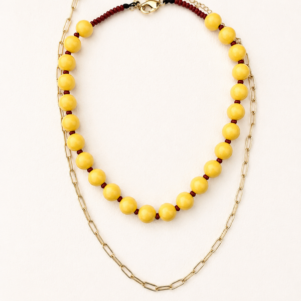 Collar Chicle  Amarillo  Chill- Collar Statement Chunky