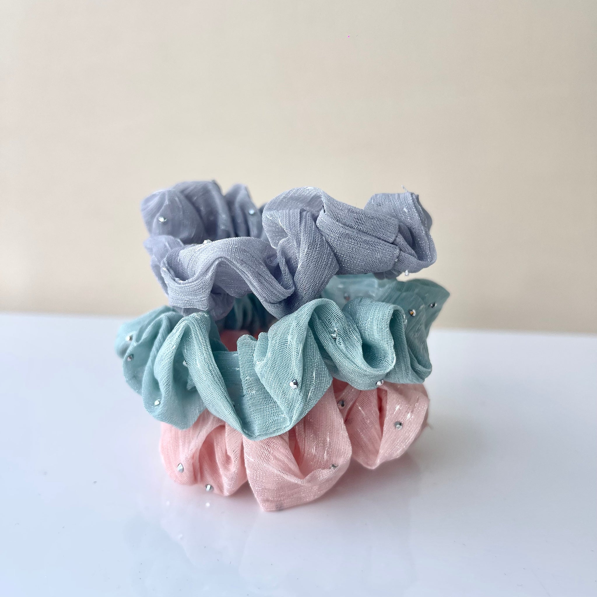 Set Scrunchie Brillos tull X3