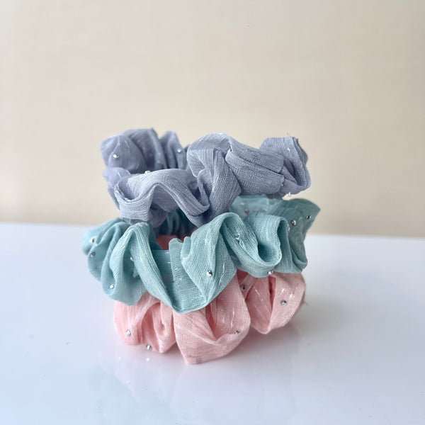 Set Scrunchie Brillos tull X3