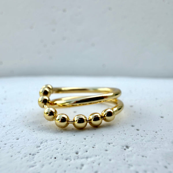 Anillo Calma ajustable en rodio hipoalergenico MariaBolo