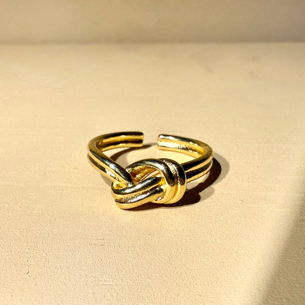 Anillo Kelce ajustable moderno en rodio hipoalergénico MariaBolo