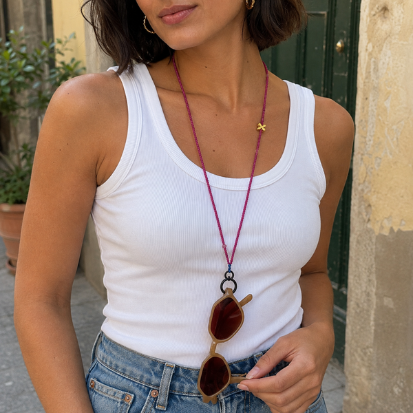 Cadena Holder Gafas Fucsia