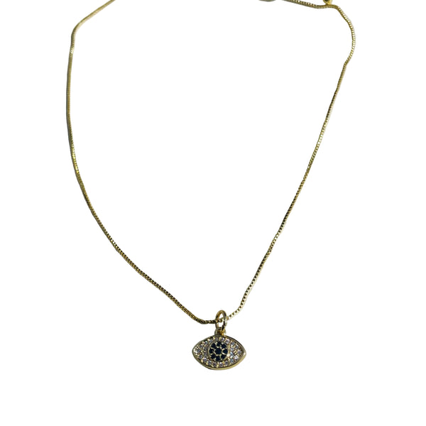 Choker ojo turco Nazar brillantes rodio MariaBolo, cadena corta ajustable protección mal de ojo tendencia elegante para regalar