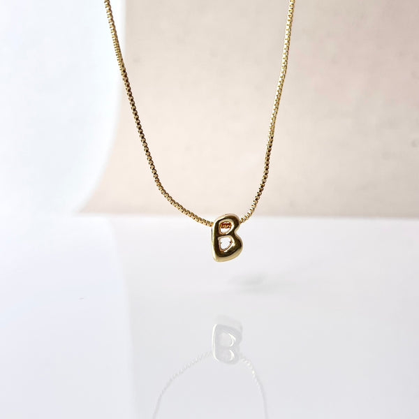 Cadena Inicial B | Letra Chunky | MariaBolo Accesorios | Rodio
