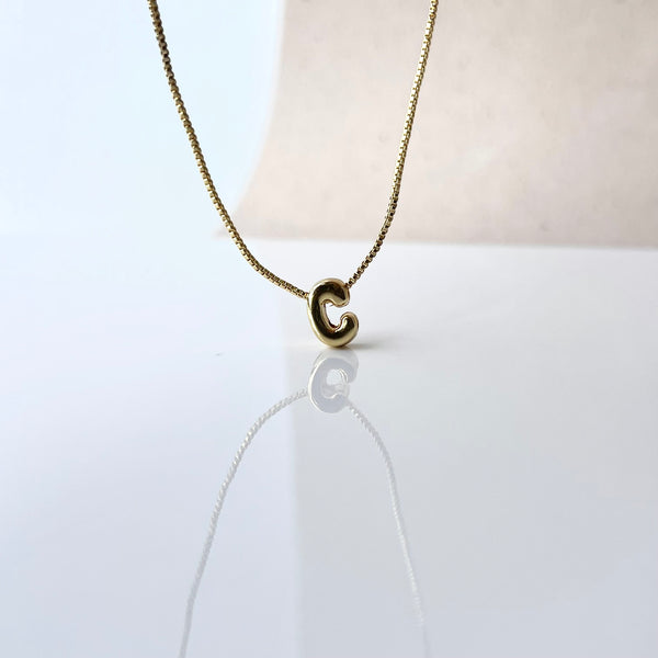 Cadena Inicial C | Letra Chunky | MariaBolo Accesorios | Rodio