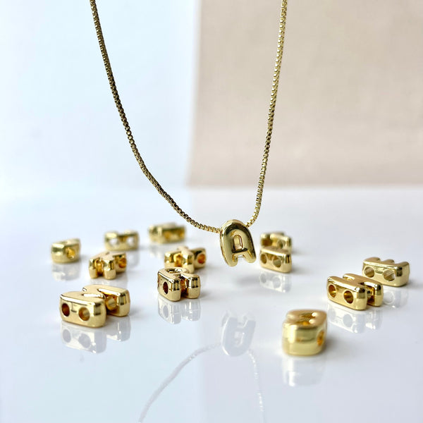 Cadena Inicial PERSONALIZADA| Letra Chunky | MariaBolo Accesorios | Rodio