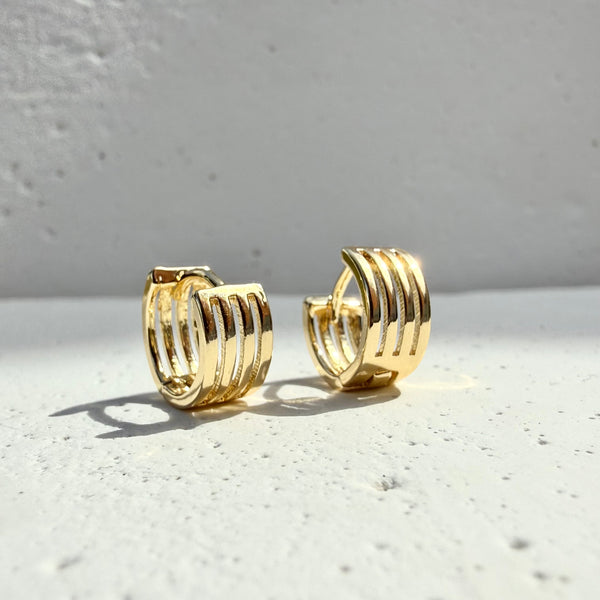 Candonga Bernardo aretes de aro dorados chunky en rodio hipoalergenico MariaBolo