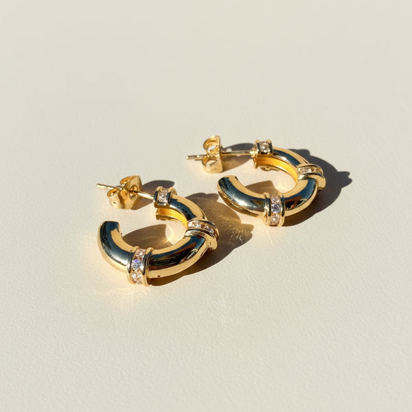 Candonga Leo Dos Colores aretes de aro bicolor dorado y plateado MariaBolo