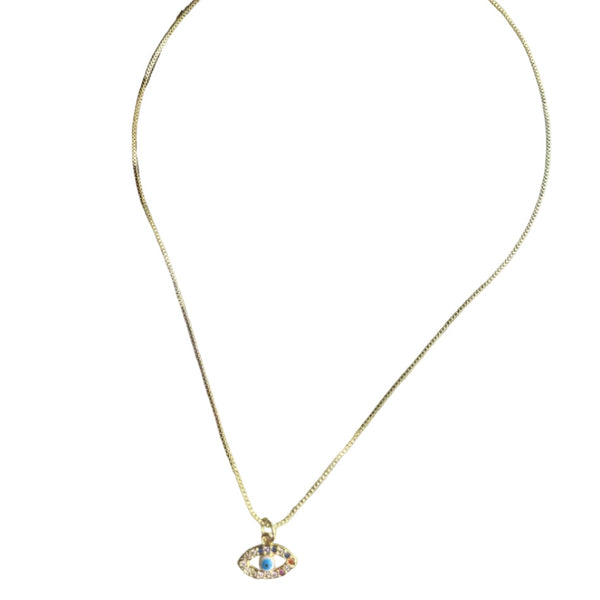 Choker ojo turco azul con brillantes en rodio hipoalergénico, dije Nazar protección mal de ojo ajustable para mujer MariaBolo