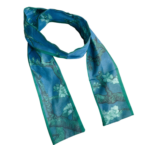 Cinta para el pelo flores acuarela verde y azul