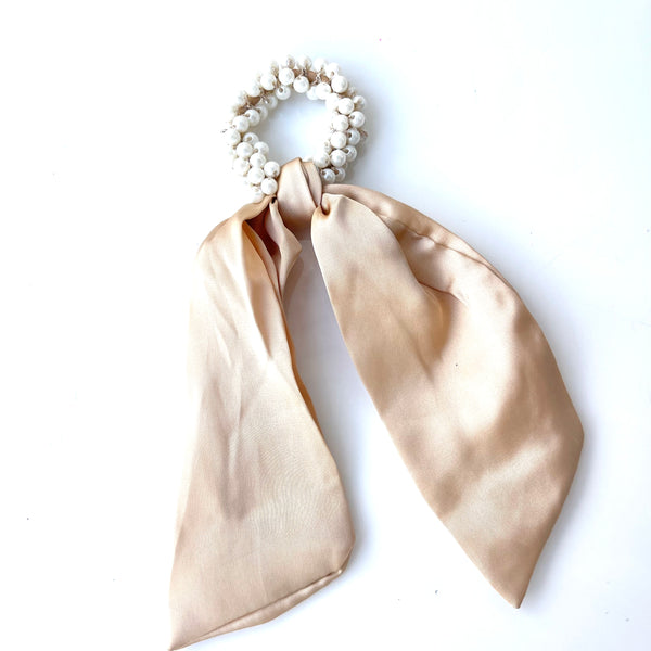 Colero Perla Ponny lazo largo - Accesorio para cabello con perlas