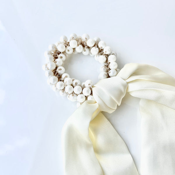 Colero Perla Ponny lazo largo - Accesorio para cabello con perlas