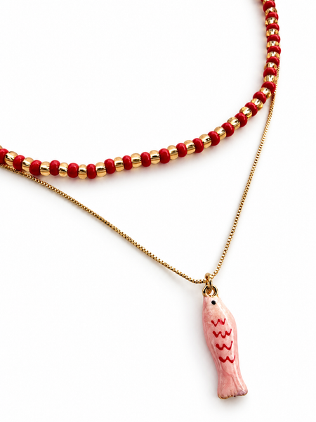 Collar Doble Pink Fish