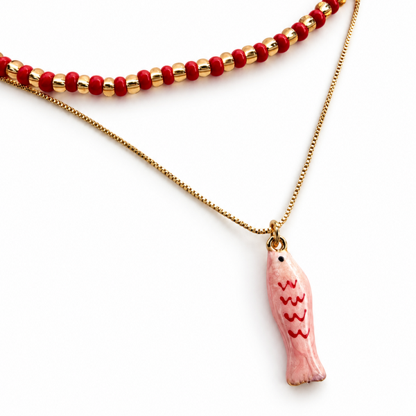Collar Doble Pink Fish