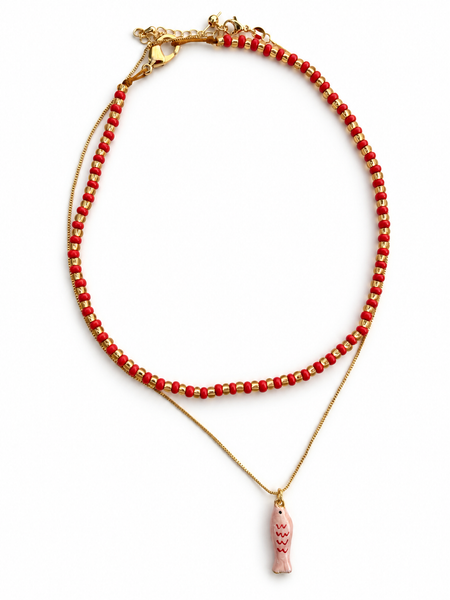 Collar Doble Pink Fish