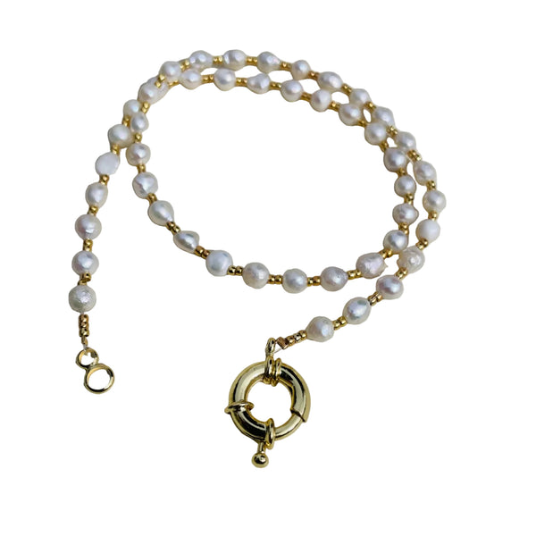 Collar versátil lo puedes usar de pulsera en perlas de agua de cultivo 