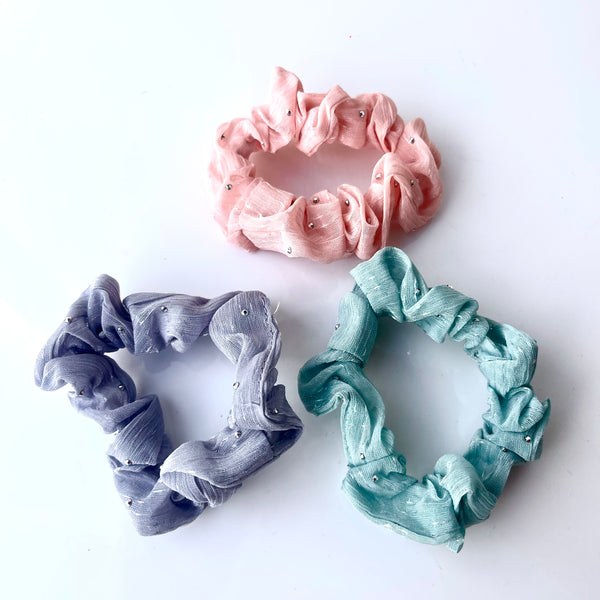 Set Scrunchie Brillos tull X3