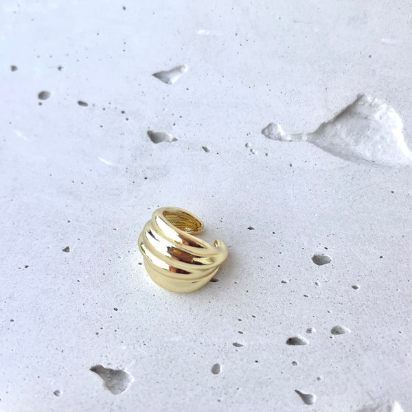 Pendiente earcuff de rodio - Acabado brillante