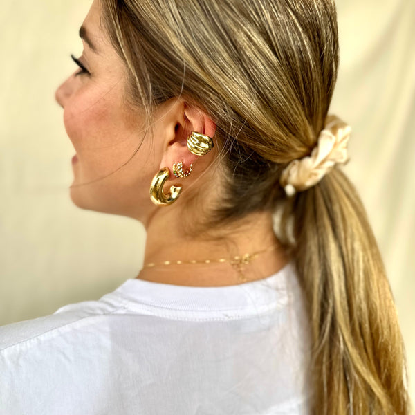 Earcuff de rodio sin perforación - Accesorio moderno
