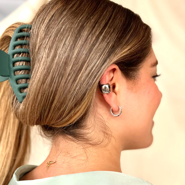 Earcuff Santiago en baño de rodio