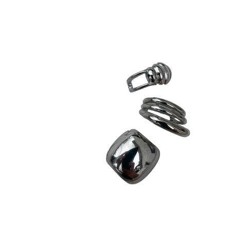 Earcuff Trío Silver set tres earcuffs plateados rodio sin perforación 2.3cm antialérgico MariaBolo