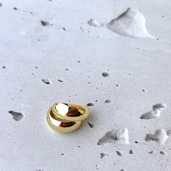 Earcuff doble aro voluminoso sin perforar - Joyería minimalista hipoalergénica