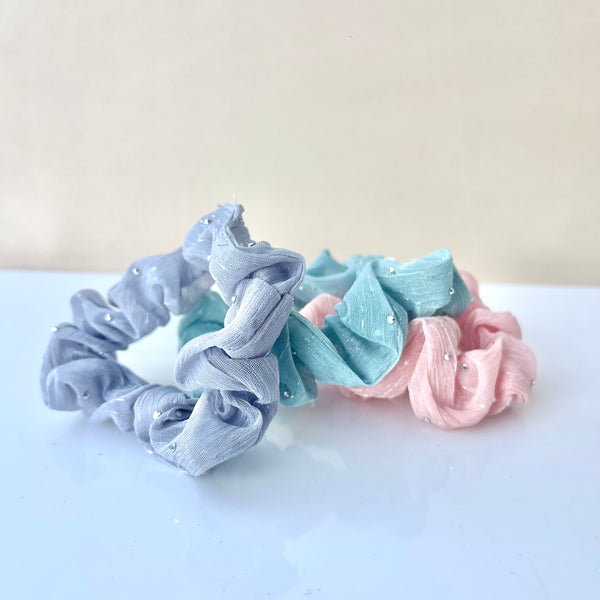 Set Scrunchie Brillos tull X3