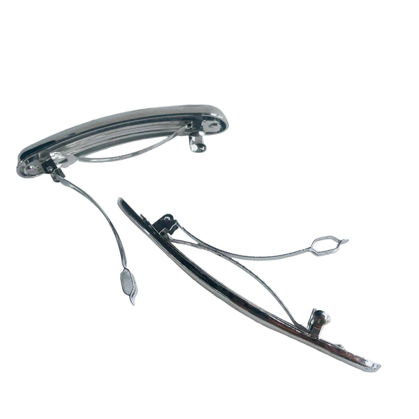 Set de hebillas metálicas broche a presionvcolor plateado o silver, ideal para agarrar el pelo