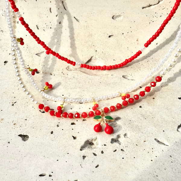 Collar Set x3 Cherry Boho