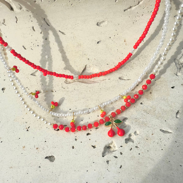 Collar Set x3 Cherry Boho