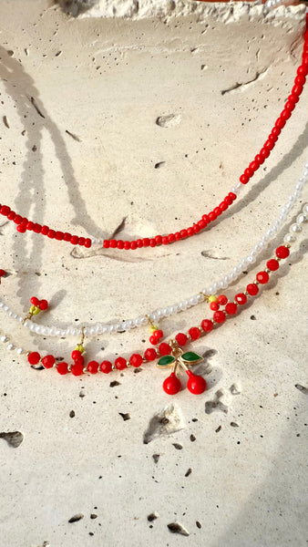Collar Set x3 Cherry Boho