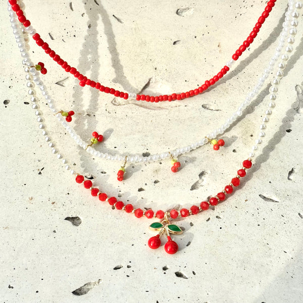 Collar Set x3 Cherry Boho