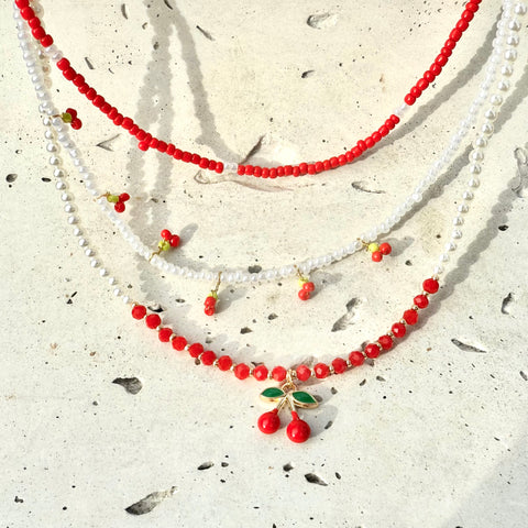 Collar Set x3 Cherry Boho