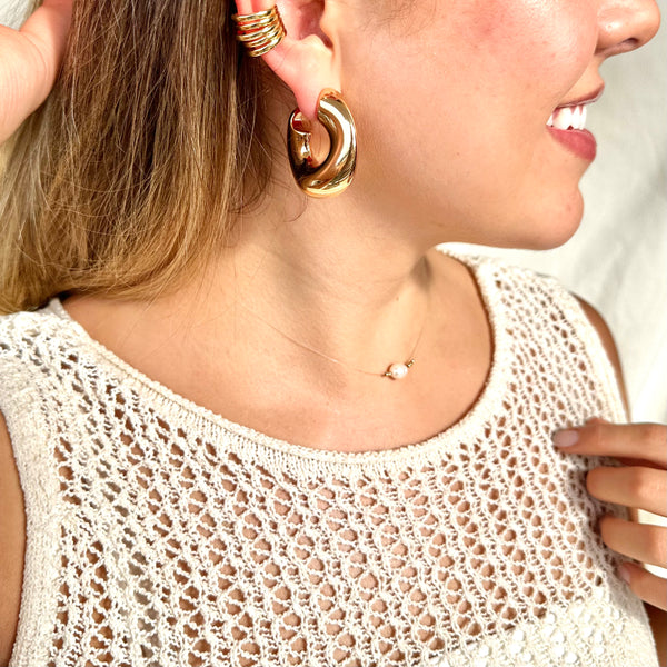 Cadena Choker Invisible Perla