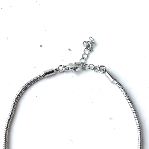 Pulsera Boricua snake plateada