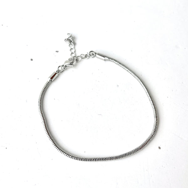 Pulsera Boricua snake plateada