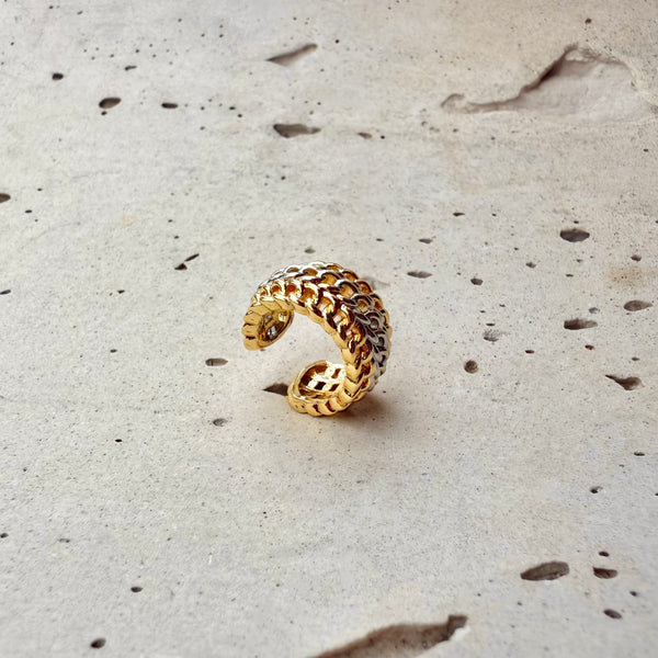 Earcuff cadena dorado y plateado