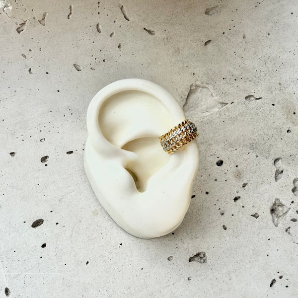 Earcuff cadena dorado y plateado