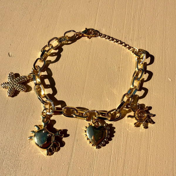 Pulsera eslabones charms mar