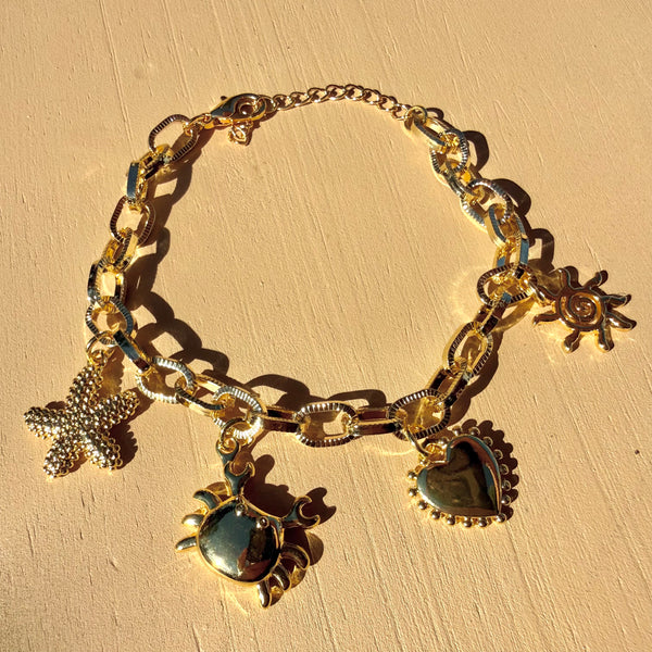 Pulsera eslabones charms mar