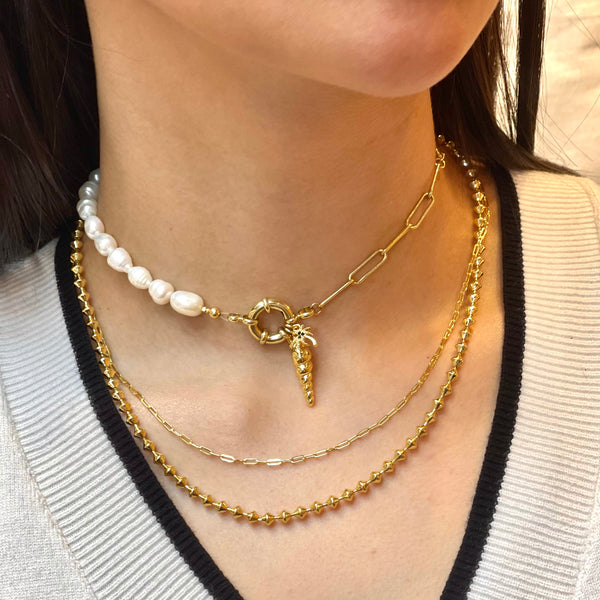 Cadena Perla cierre flotador