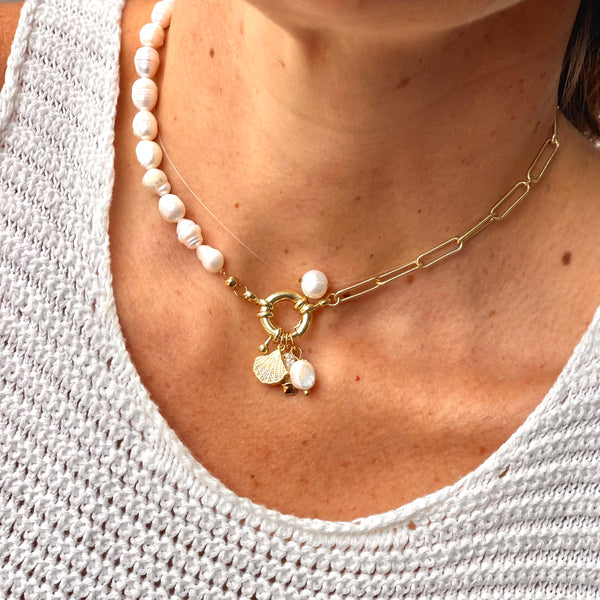 Cadena Perla cierre flotador