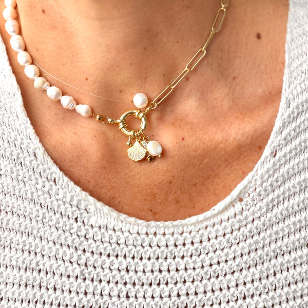 Cadena Perla cierre flotador