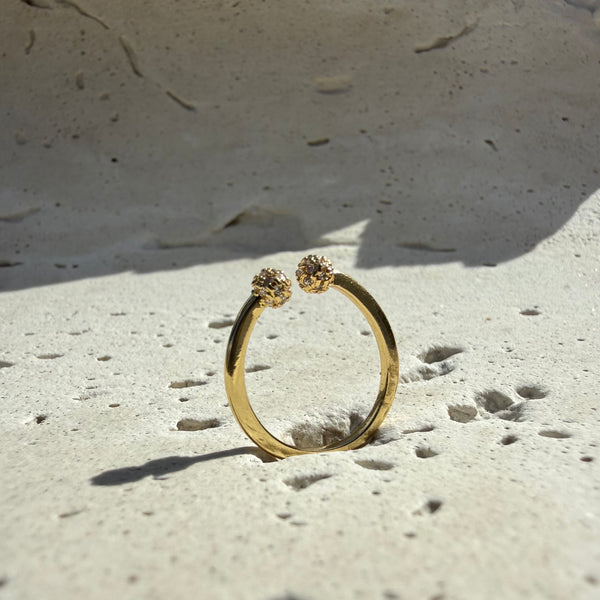 Anillo Dos Mundos Ajustable en Rodio Hipoalergénico