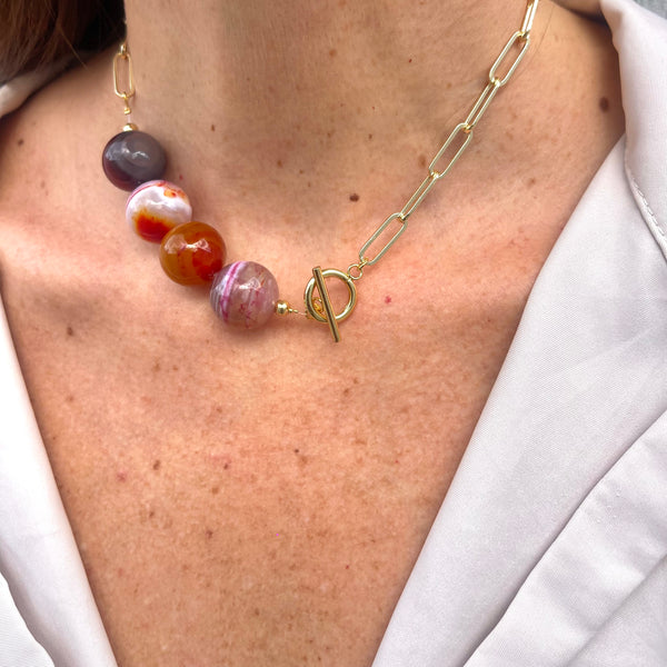 Cadena Agata Roja tierra