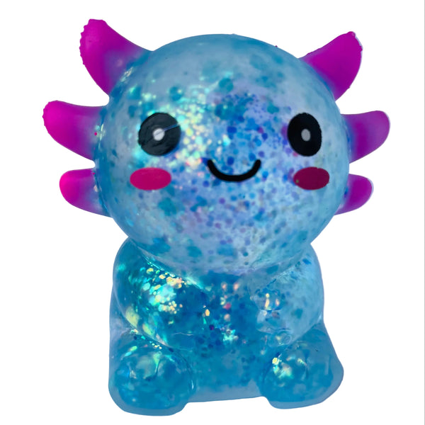 Muñeco Espichable azul transparente escarchado sensorial 