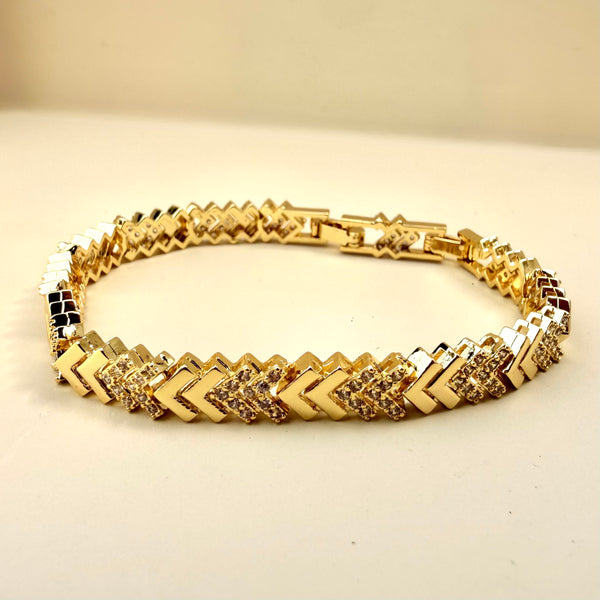 Pulsera flecha signo mayor brillantes rodio MariaBolo, diseño dirección ajustable libre de níquel uso diario y regalo especial