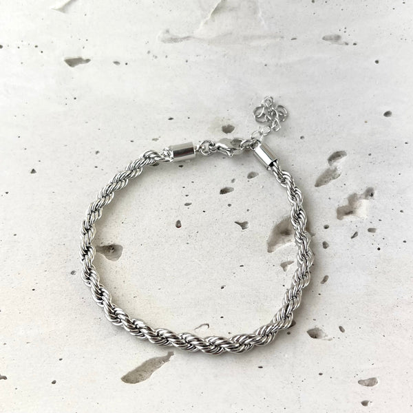 Pulsera Donatella Romana silver plateada rodio anudada libre de níquel antialérgica MariaBolo
