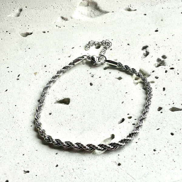 Pulsera Donatellita de rodio con baño antialérgico - Accesorio elegante MariaBolo